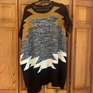 Pendleton knit poncho and hat
